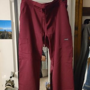 Wine colored scrub pants